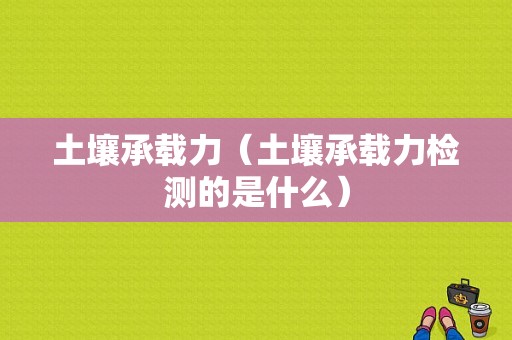 土壤承载力（土壤承载力检测的是什么）-图1